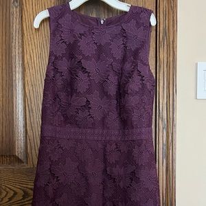 LOFT Purple Floral Lace Dress
